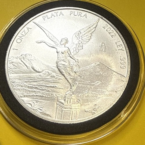 1 oz 2022 Mexican Silver Libertad Silver Coin .999 Fine Silver in Capsule 1 Onza