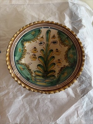 18 Century Spanish TALAVERA Majolica Shallow Tin Glazed Earthenware Pottery Bowl