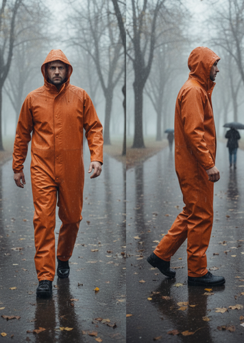 NEW Waterproof full body suit Unisex XL Fishing Workwear Hiking Orange farm - Picture 5 of 13