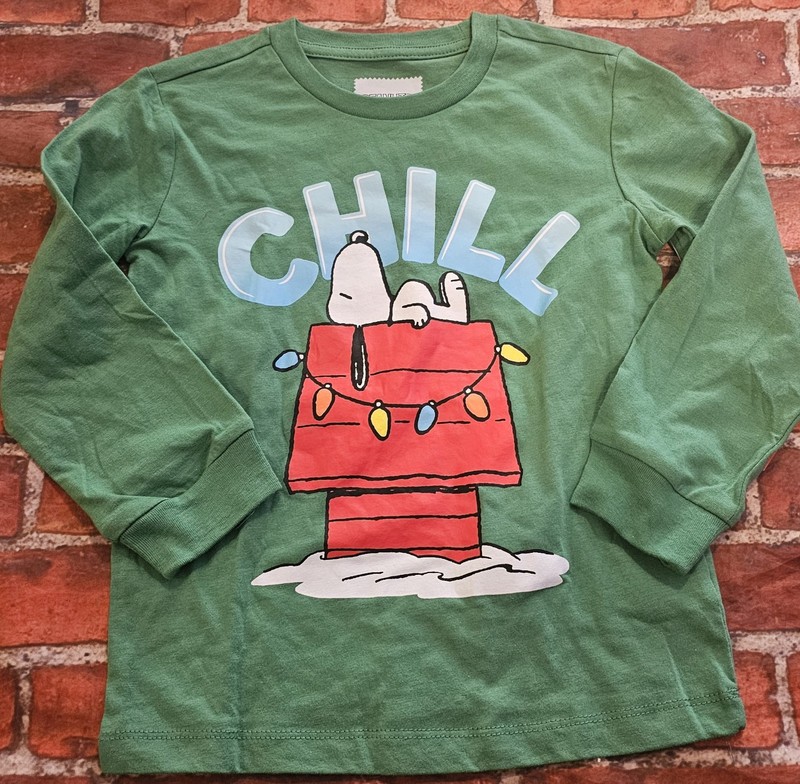Peanuts Boys Snoopy Christmas Shirt Sz 4/5 4 5 Nwt