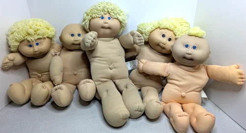 LOT OF 5 Cabbage Patch TLC NEED SEWING  FACE DAMAGE 4 PARTS -OOAK
