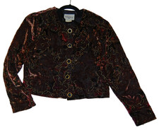 VINTAGE Brittany Nicole Blazer Floral Embroidered Size S Made in USA Magnificent