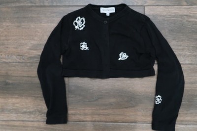 Simonetta Girls' Black Cardigan Sweater Size 10