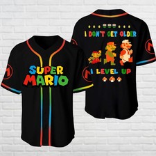 Super Mario Baseball Jersey Mario Bros Jersey Video Game Jersey Shirt Super Mari