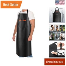 Vammcht Waterproof Rubber Vinyl Apron Heavy Duty Chemical Resistant Work Aprons