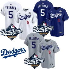 NWT YOUTH's Freddie #5 Freeman 2025 World Series Stitched Jersey Blue/Gray/White