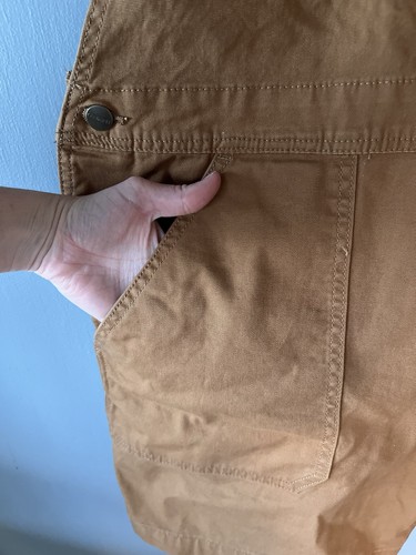 Carhartt Rugged Flex Relaxed Fit Canvas Shortalls 2X Brown Overall Shorts Work - Picture 5 of 11