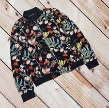 Zara XS black floral bomber jacket 85 retail