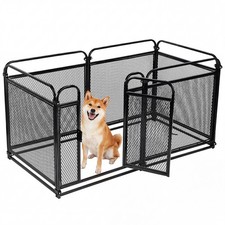 6 Panels Dog Pen Pet Playpen Kennel Fence Puppy Exercise Barrier Outdoor Indoor