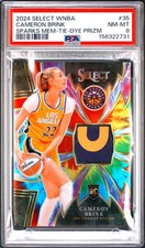 2024 CAMERON BRINK SELECT WNBA #35 SPARKS MEMORABILIA TIE DYE PRIZM PSA 8 [RC]