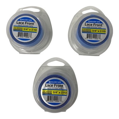 (3 PACK) Walker Tape Lace Front Hair System Tape Wig Toupee 3/4 Inch X 3 Yards