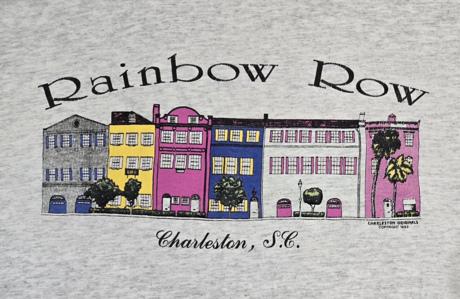 T shirt Charleston vintage fila arcobaleno grande