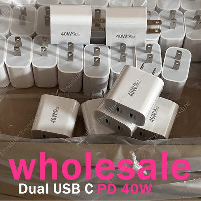 Type C Fast Charger For iPhone17 16 15 14 8 Dual USB C Adapter PD 40W Block Lot