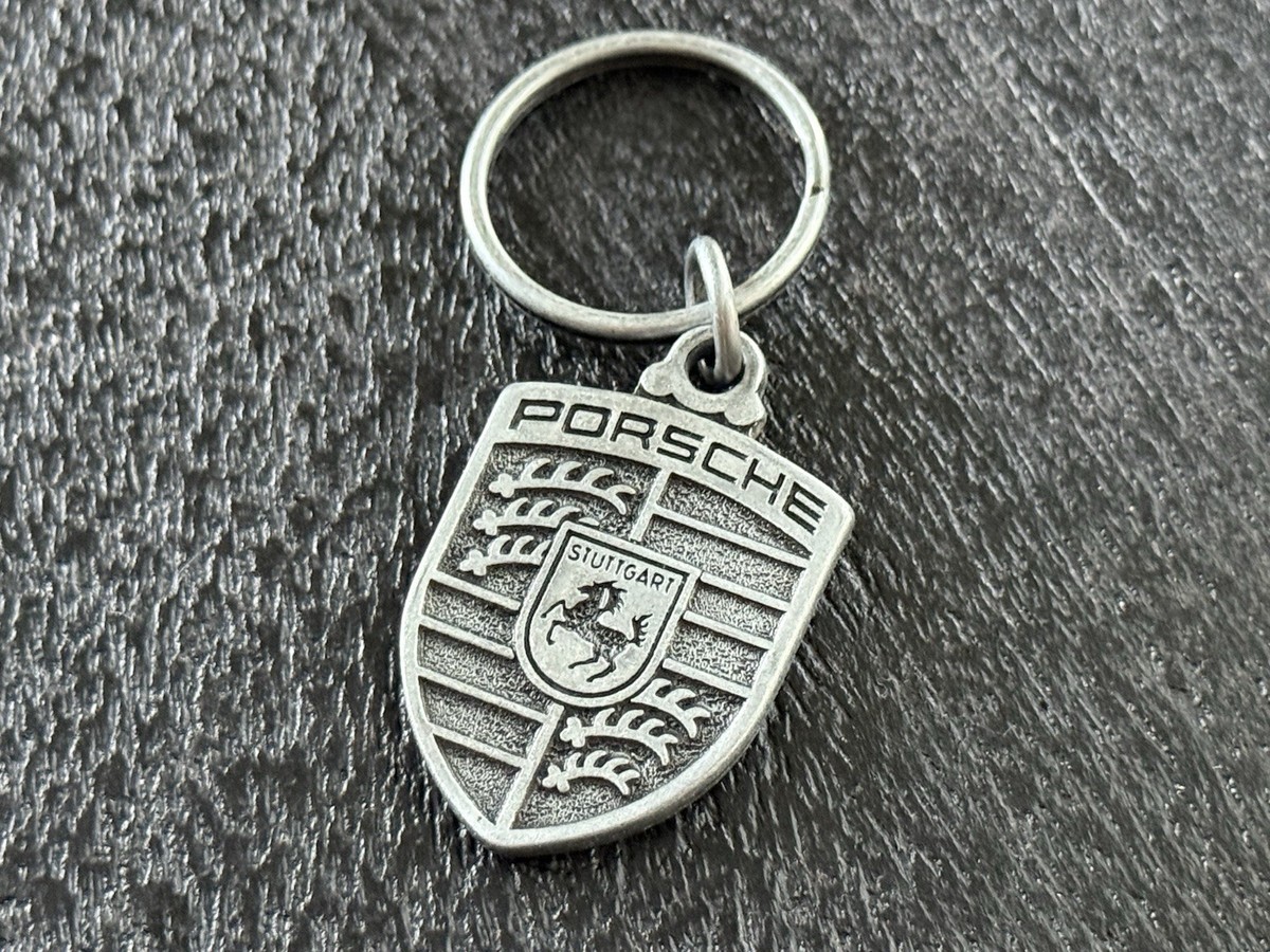 Porsche Pewter Metal Crest Emblem Key Ring Keychain Badge | eBay