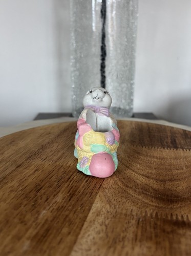 Vintage Ceramic Easter Bunny Taper Candle Holder – Pastel Spring Decor - Picture 5 of 8