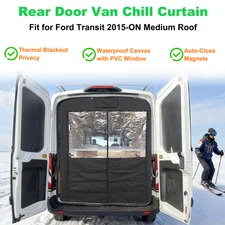 For Ford Transit Medium Roof 2015+Rear Insulated Van Chill Curtain,Magnetic Auto