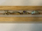 New Listing4 Vintage Costume Jewelry Rings lot Crystals Faux Sizes 6-8 1/2