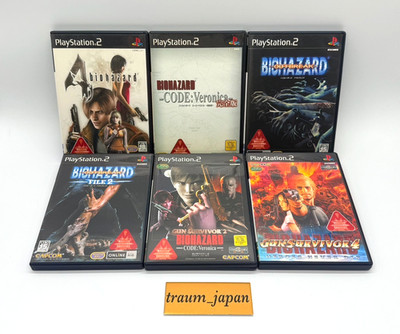 PS2 6 Games Set BIOHAZARD 4 Code:Veronica OUTBREAK 1 2 GUN SURVIVOR 2 & 4 Japan