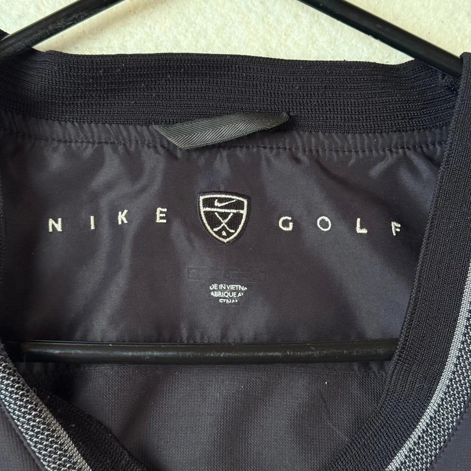 Chaleco de golf Nike para hombre negro sin mangas cuello en V entrenamiento deportivo ropa deportiva Foto 2 de 4