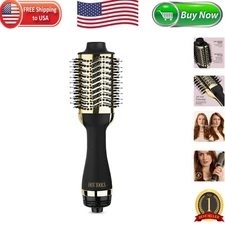 Luxury 24K Gold Hair Brush - Fast Drying Hot Air Volumizer for All Hair Types