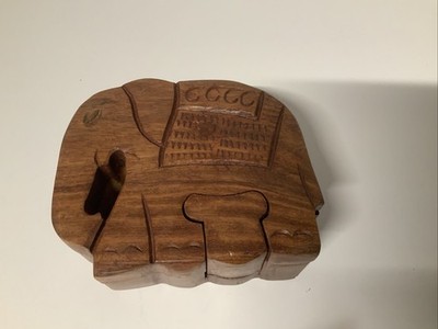 Elefant handgefertigte braune Holzpuzzlebox hergestellt in Indien