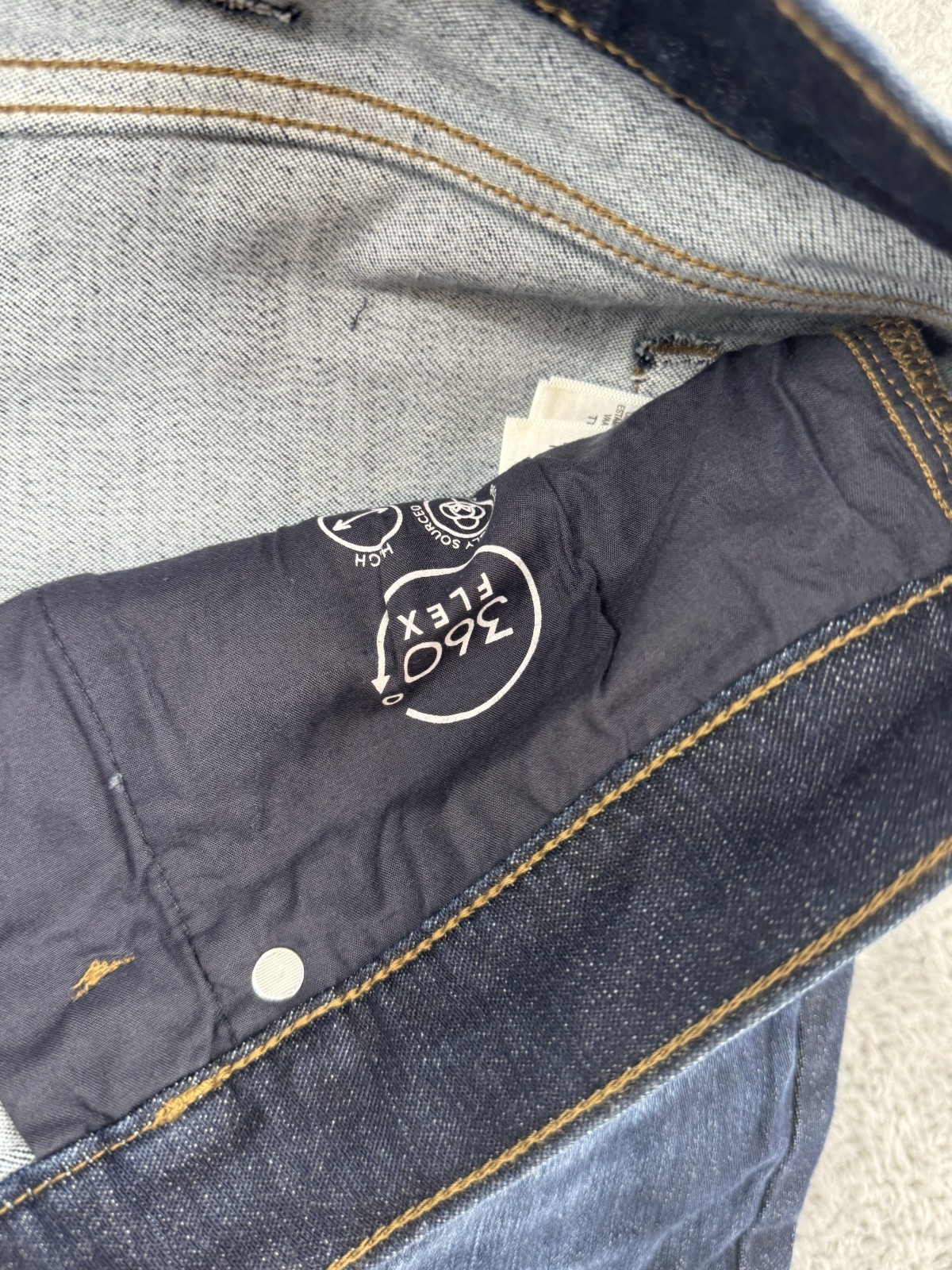 M&S 360 Flex Mens Slim Fit Stretch Jeans Indigo Blue W42 L29 Short Denim NWOT image 4