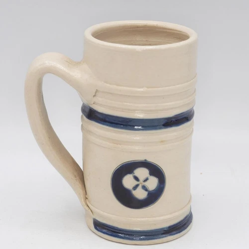 Williamsburg Pottery Stoneware Mug Salt Glazed Cobalt Blue