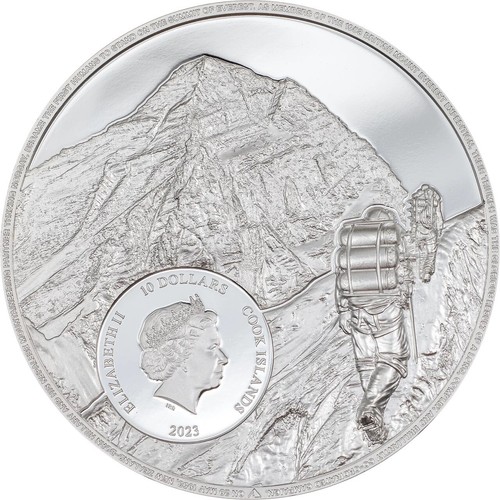 Cook Islands 10 dollars 2023 First Ascent MOUNT EVEREST 2 oz silver coin proof - Picture 3 of 4