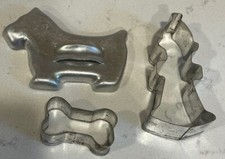 Metal Cookie Cutters Lot Of 3 Dog Hydrant Bone 1.5 - 3  Biscuits