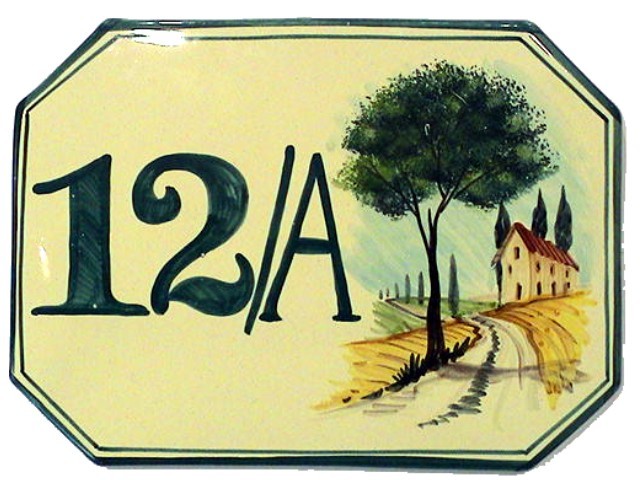 Numeri Civici Rustici Ceramica 22x17 - Targhe Personalizzate Disegno - 2