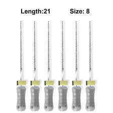 Sky Choice K-Files - 21 mm Length, Size 08 Gray with Rubber Stopper 6/Pkg