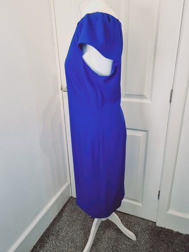 Gina Bacconi royal blue midi shift dress Size 16 wedding formal - Picture 3 of 7