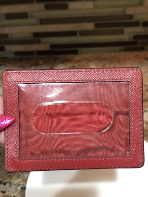 PRADA Saffiano Leather Card/ID Holder-Red | eBay