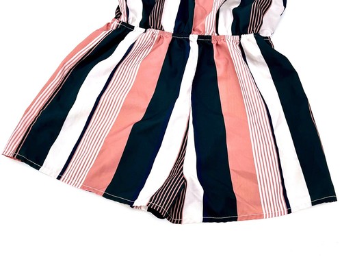 Girls' Sleeveless Striped Romper Multicolor Size 9Y - Picture 5 of 6