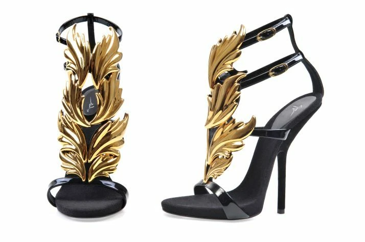 Black and gold giuseppe hot sale heels