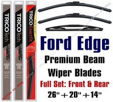 2007-2014 Ford Edge Wipers 3pk Premium Beam Blades Front + Rear 19260/19200/14D