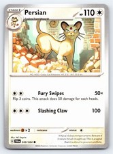 Persian 049/064 Common Shrouded Fable Pokemon Card - NM Near Mint