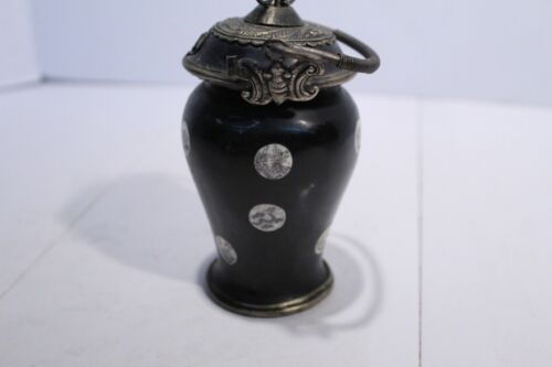 ANTIQUE CHINESE LACQUER PAINTED COPPER WATER PIPE MISSING PIPE STEM - Picture 7 of 22