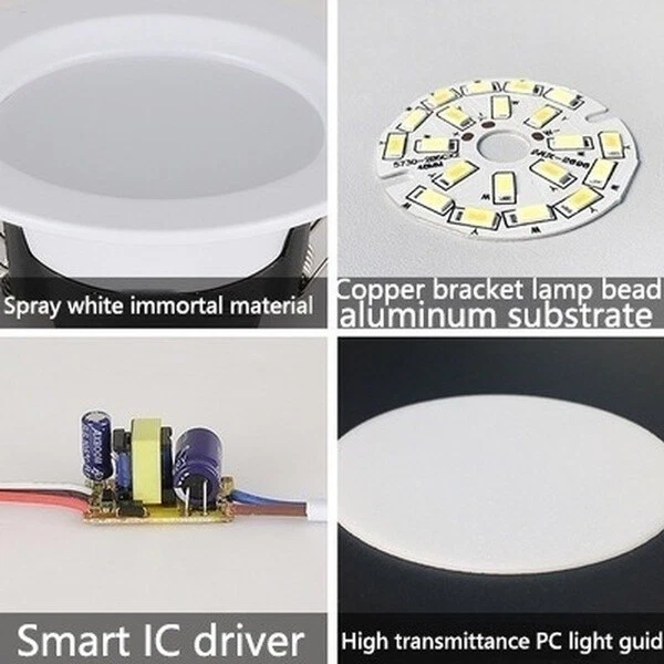 4~10PCS 7W 3Color Dimmable LED Downlight Recessed Ceiling Panel Light 85-265V US - Image 4 of 4