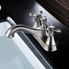 ANZZI  4 in. Center set 2-Handle Mid-Arc Bathroom Faucet in Brushed Nickel