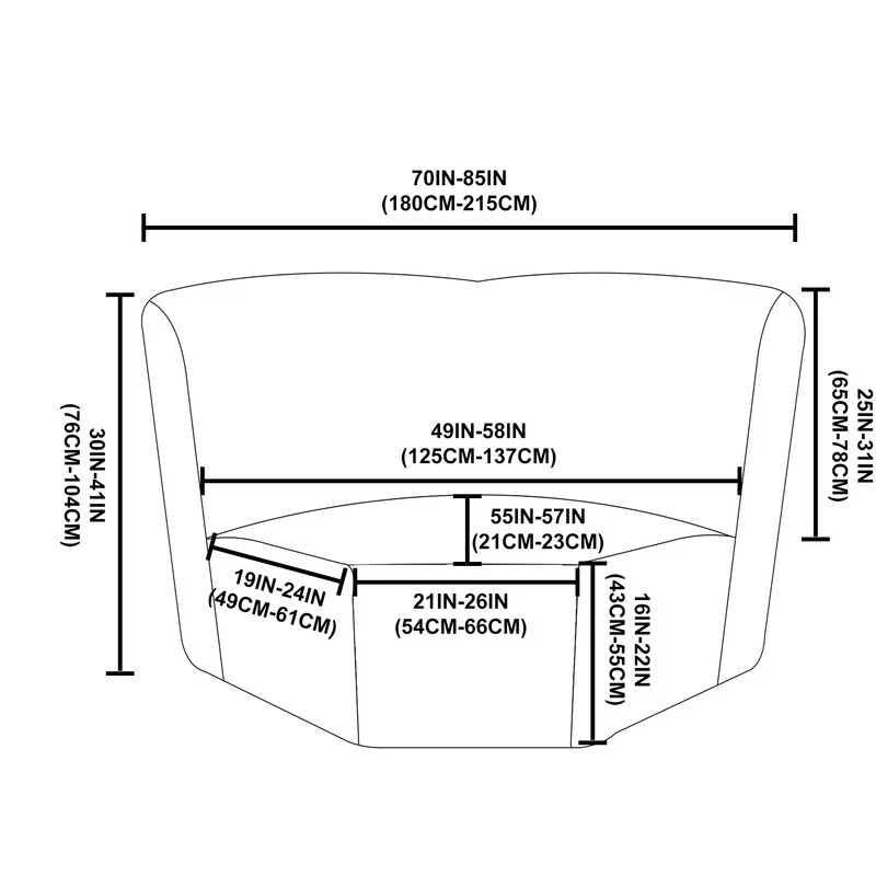Fundas reclinables de 5 asientos de terciopelo elásticas curvas en forma de L fundas seccionales para sofá Foto 3 de 4