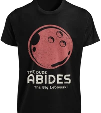 The Big Lebowski The Dude abides T-SHIRT bowler bowling league team jersey TEE