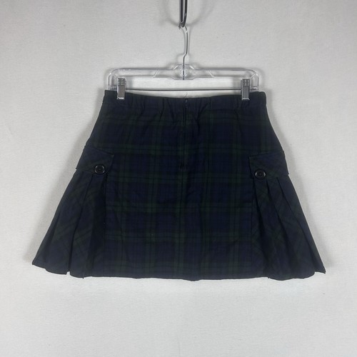 Lands End Scottish Kilt Plaid Skort Girls 14+ School Uniform Side Pleat Zip Back - Picture 9 of 12