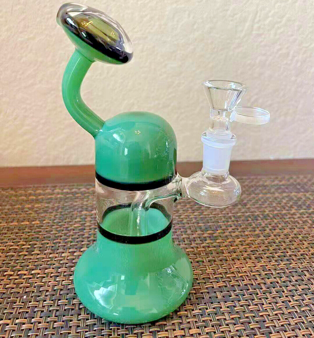 6.5in Creamy Green UFO Handful Bubbler Hookah Water Pipe Bong Glass Bongs