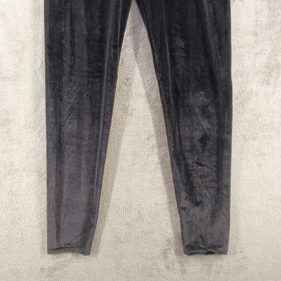 Girls Leggings (unbranded) Workout Yoga Pants W20 L26 Solid Black Velvet - Image 3 of 4