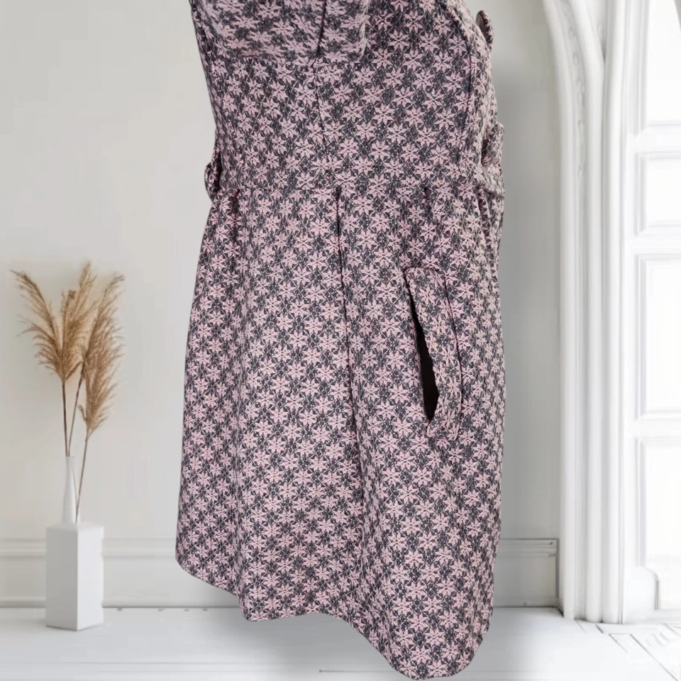 Abrigo Vintage Años 60 Mod Guisante Talla S Rosa Copo de Nieve Tweed Cuello Hecho a Mano Foto 3 de 4