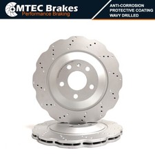 FOR AUDI RS4 B8 REAR BRAKE DISCS PAIR 330mm 8K0615601G 2012-2015 Drilled Coated