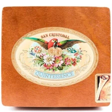 San Cristobal Robusto Quintessence Empty Wooden Cigar Box 7" x 6.5" x 2.75"