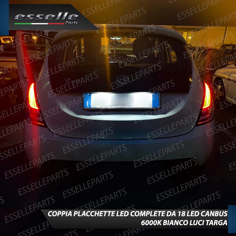 PLACCHETTE LED LUCI TARGA 18 LED LANCIA YPSILON 846 6000K BIANCO NO ERROR CANBUS - Immagine 3 di 3