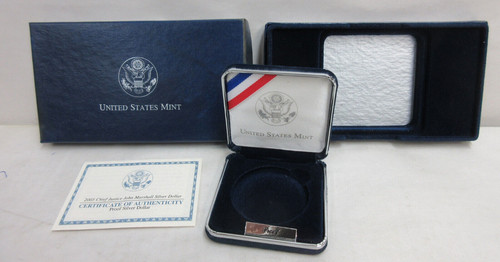 EMPTY BOX & COA for 2005 Chief Justice Marshall US Mint Proof Silver Dollar